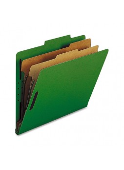 Nature Saver Classification Folder, NATSP17208, Green, Letter size, 2 fastener capacity, 2 dividers, Box of 10